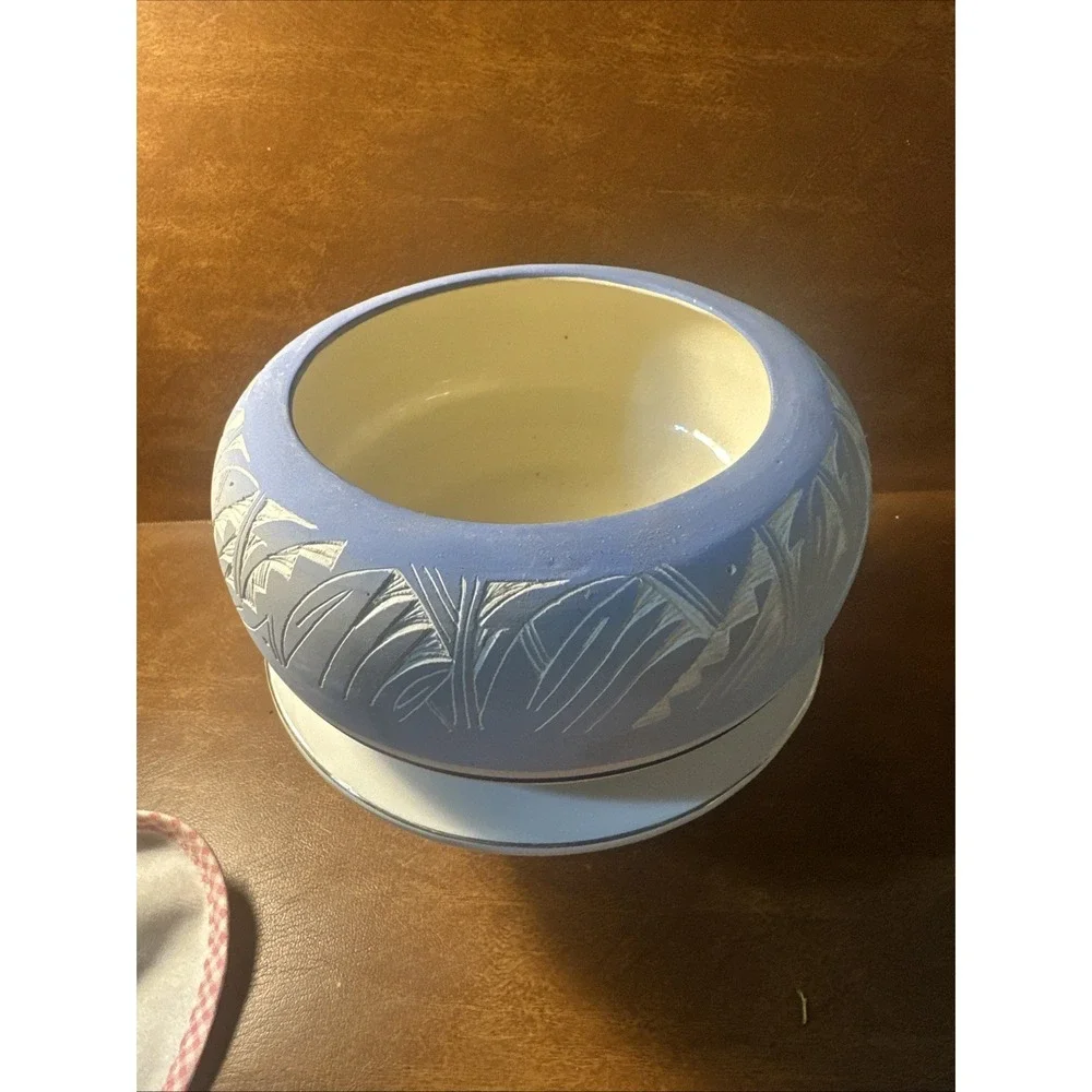 Glazed Purple and White  Pottery 8 inch Bowl by NHII USA   74